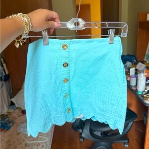 Lilly Pulitzer Turquoise Skirt with Gold Accents